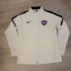 White Nike Track Jacket with Black Accents